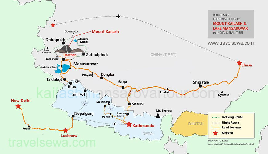 Kailash Mansarovar yatra Map